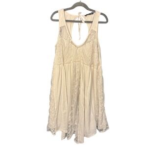Abercrombie Fitch Cream Lace Mini Dress Keyhole Back Small Preowned Elegant